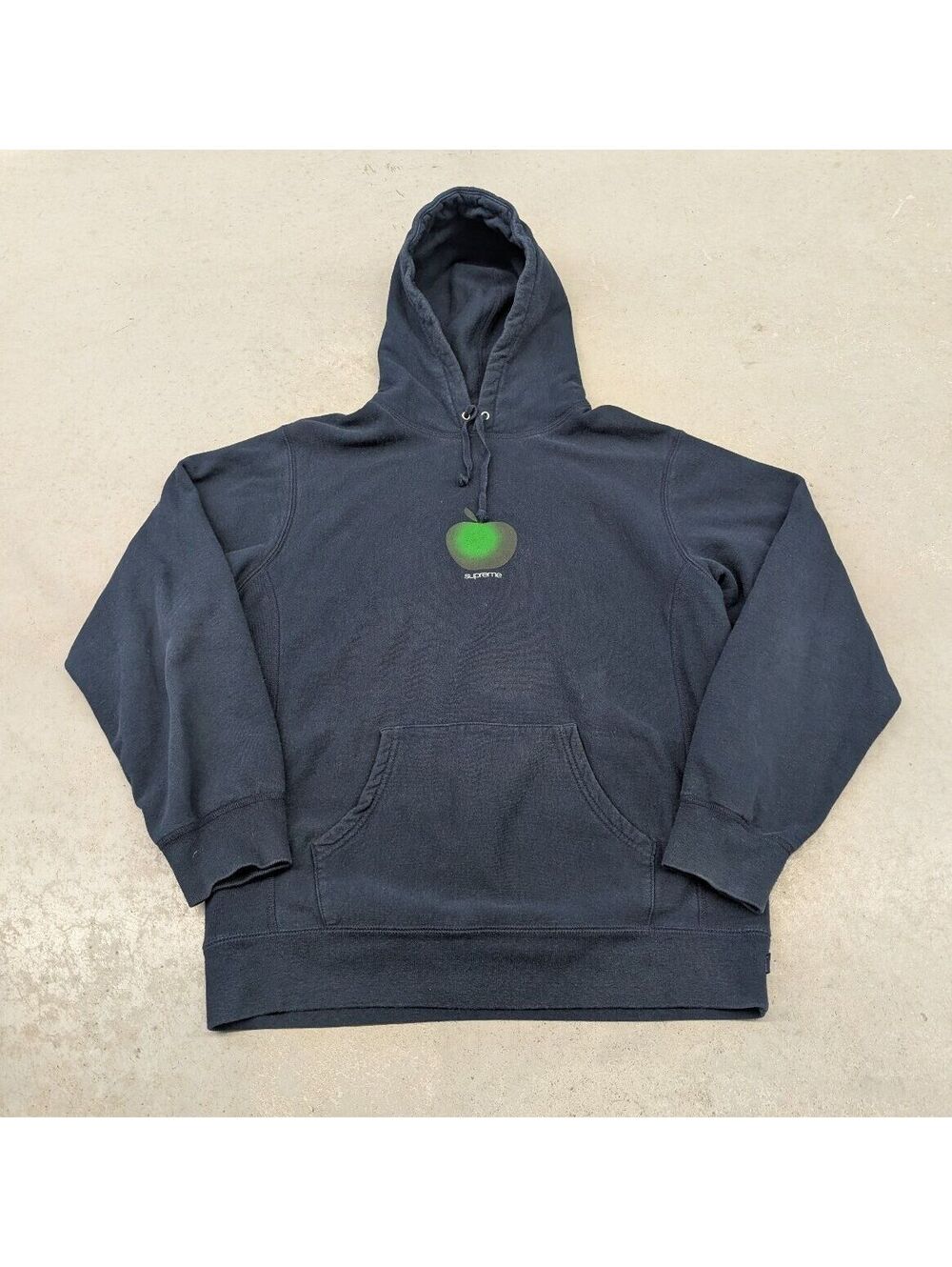 Supreme SS19 Apple Logo Hoodie Sweatshirt Navy Blue